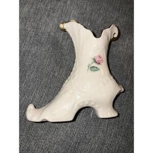 5" Wesley Hand Painted Porcelain Victorian Bootie China Shoe Souvenir, Eagle, WI